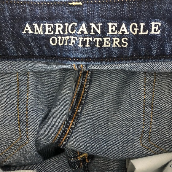 American Eagle Artist Crop Stretch Denim Blue Jeans Size 8 - Picture 3 of 4